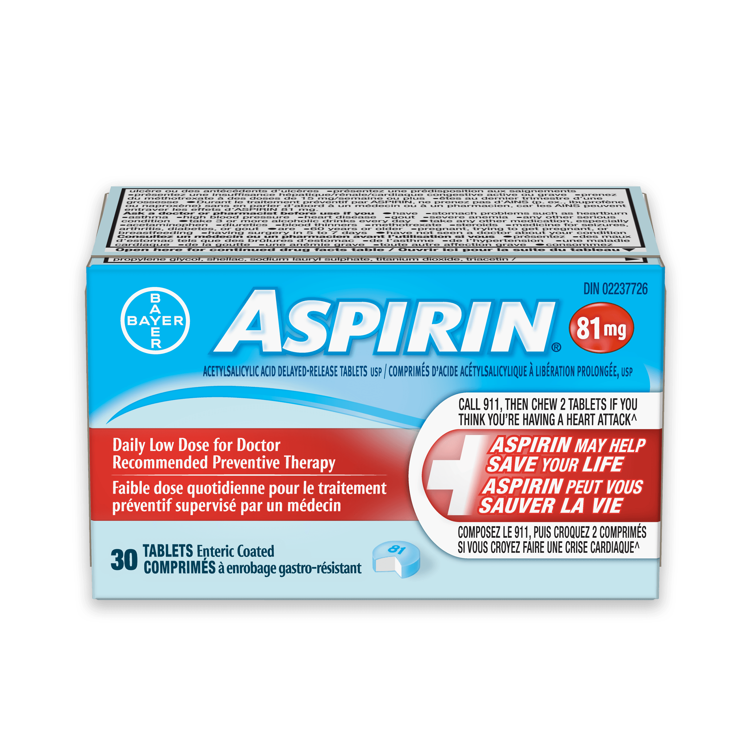 ASPIRIN 81mg Enteric Coated Aspirin Canada
